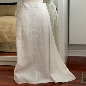 NWT  Jil Sander Mia Short - Pigment coated linen Long White Skirt / Size 34